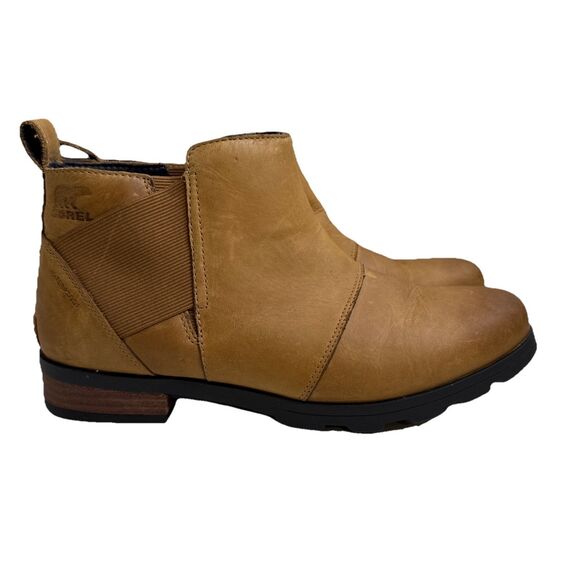 Sorel Women's Emelie Chelsea Boot Waterproof Light Leather Brown size 10.5 Women - Picture 1 of 13